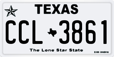 TX license plate CCL3861