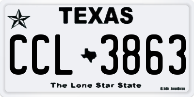 TX license plate CCL3863