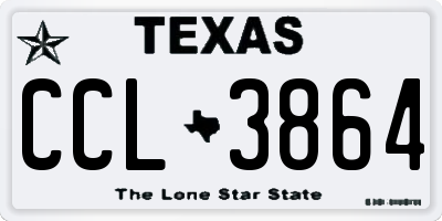 TX license plate CCL3864