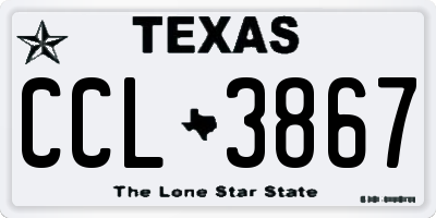 TX license plate CCL3867