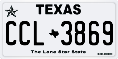 TX license plate CCL3869