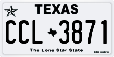 TX license plate CCL3871