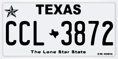 TX license plate CCL3872