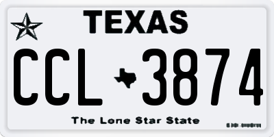 TX license plate CCL3874