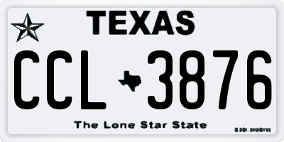 TX license plate CCL3876