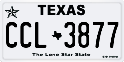 TX license plate CCL3877