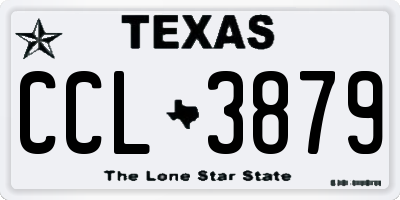 TX license plate CCL3879