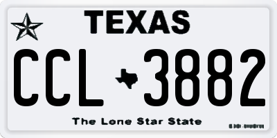 TX license plate CCL3882