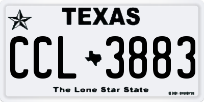 TX license plate CCL3883