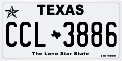 TX license plate CCL3886