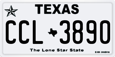 TX license plate CCL3890