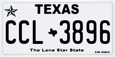 TX license plate CCL3896