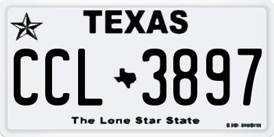 TX license plate CCL3897