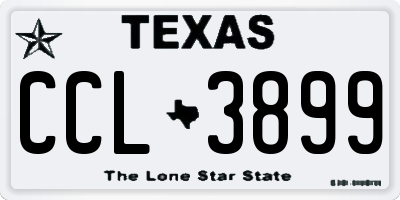 TX license plate CCL3899