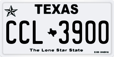 TX license plate CCL3900