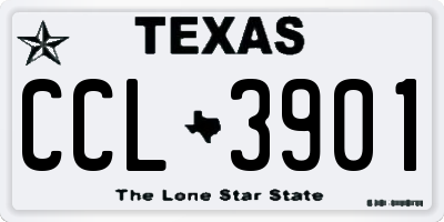 TX license plate CCL3901