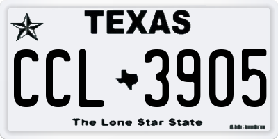 TX license plate CCL3905