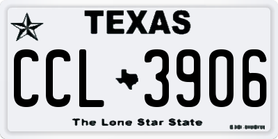 TX license plate CCL3906