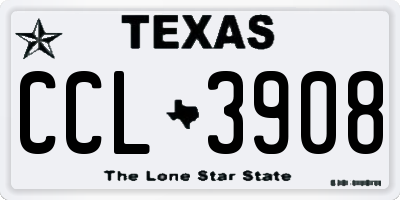 TX license plate CCL3908