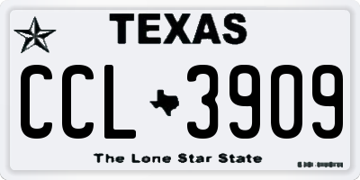 TX license plate CCL3909