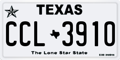 TX license plate CCL3910