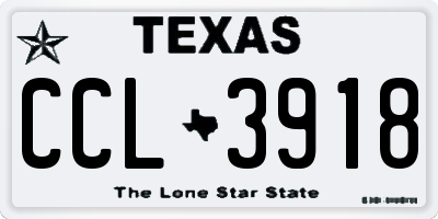 TX license plate CCL3918