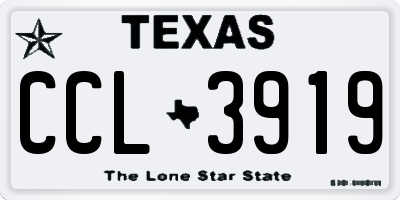TX license plate CCL3919