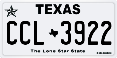 TX license plate CCL3922
