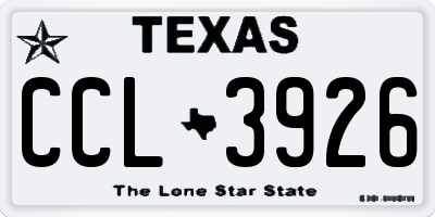 TX license plate CCL3926