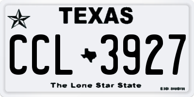 TX license plate CCL3927