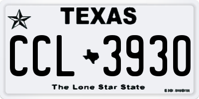 TX license plate CCL3930