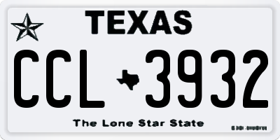TX license plate CCL3932