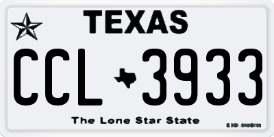 TX license plate CCL3933