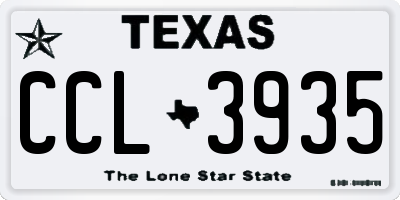 TX license plate CCL3935