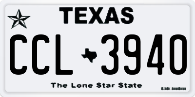 TX license plate CCL3940