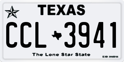 TX license plate CCL3941