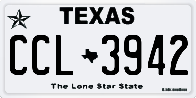 TX license plate CCL3942
