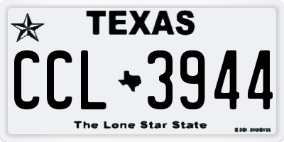 TX license plate CCL3944
