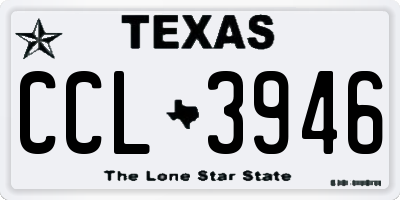 TX license plate CCL3946