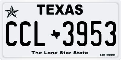TX license plate CCL3953