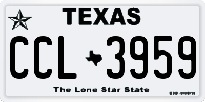 TX license plate CCL3959