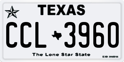 TX license plate CCL3960