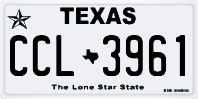 TX license plate CCL3961