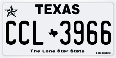 TX license plate CCL3966