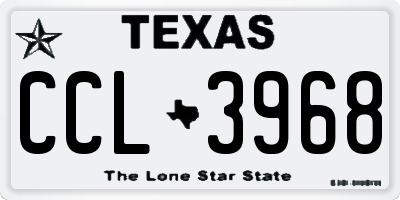 TX license plate CCL3968