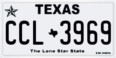 TX license plate CCL3969