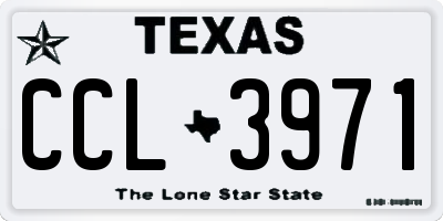 TX license plate CCL3971