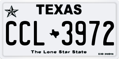 TX license plate CCL3972