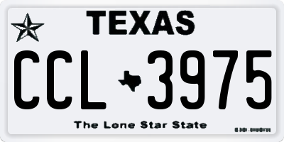 TX license plate CCL3975
