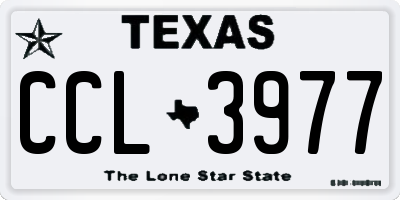 TX license plate CCL3977